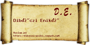 Dibáczi Enikő névjegykártya